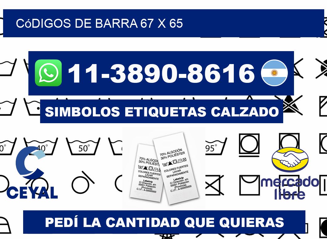 códigos de barra 67 x 65