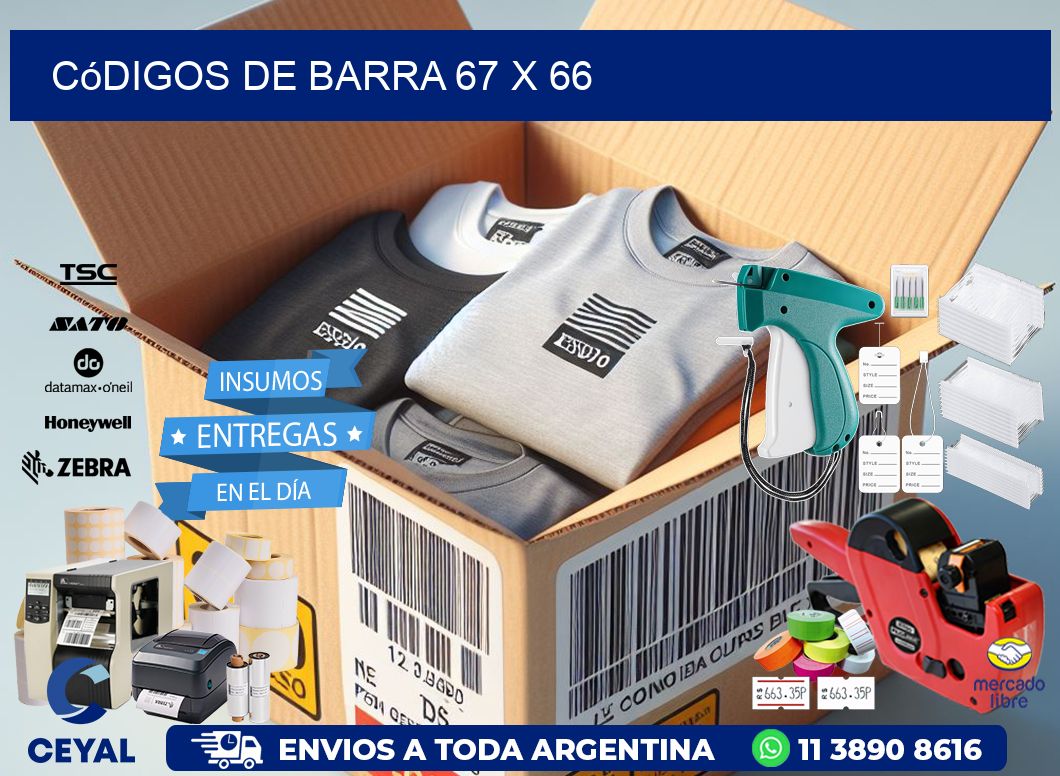 códigos de barra 67 x 66