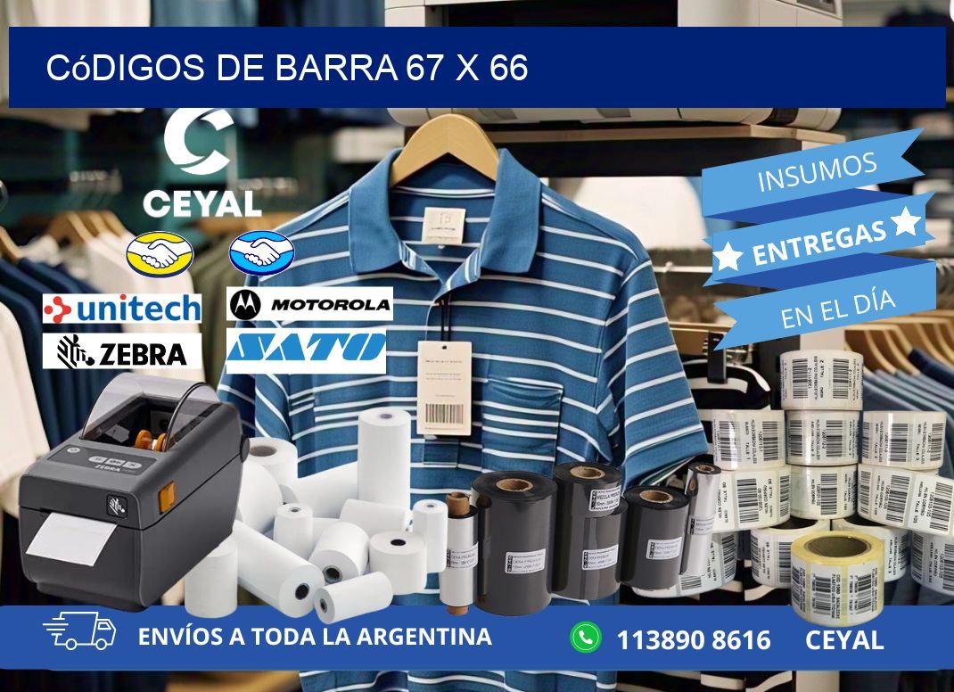 códigos de barra 67 x 66