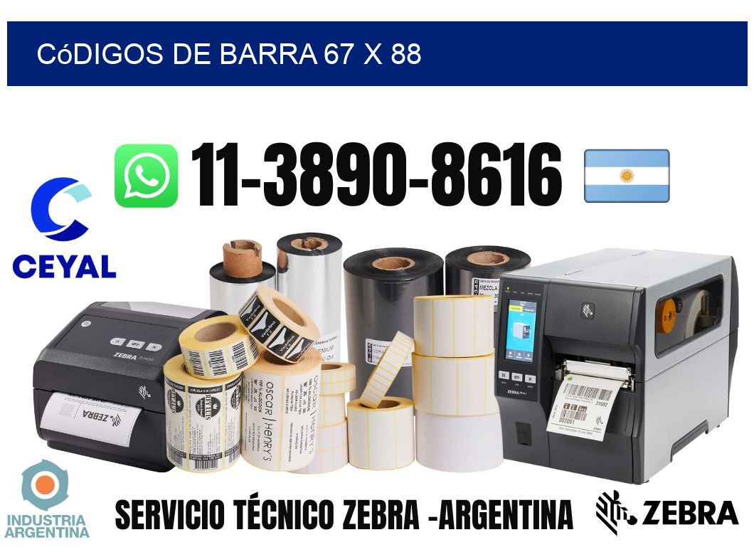 códigos de barra 67 x 88