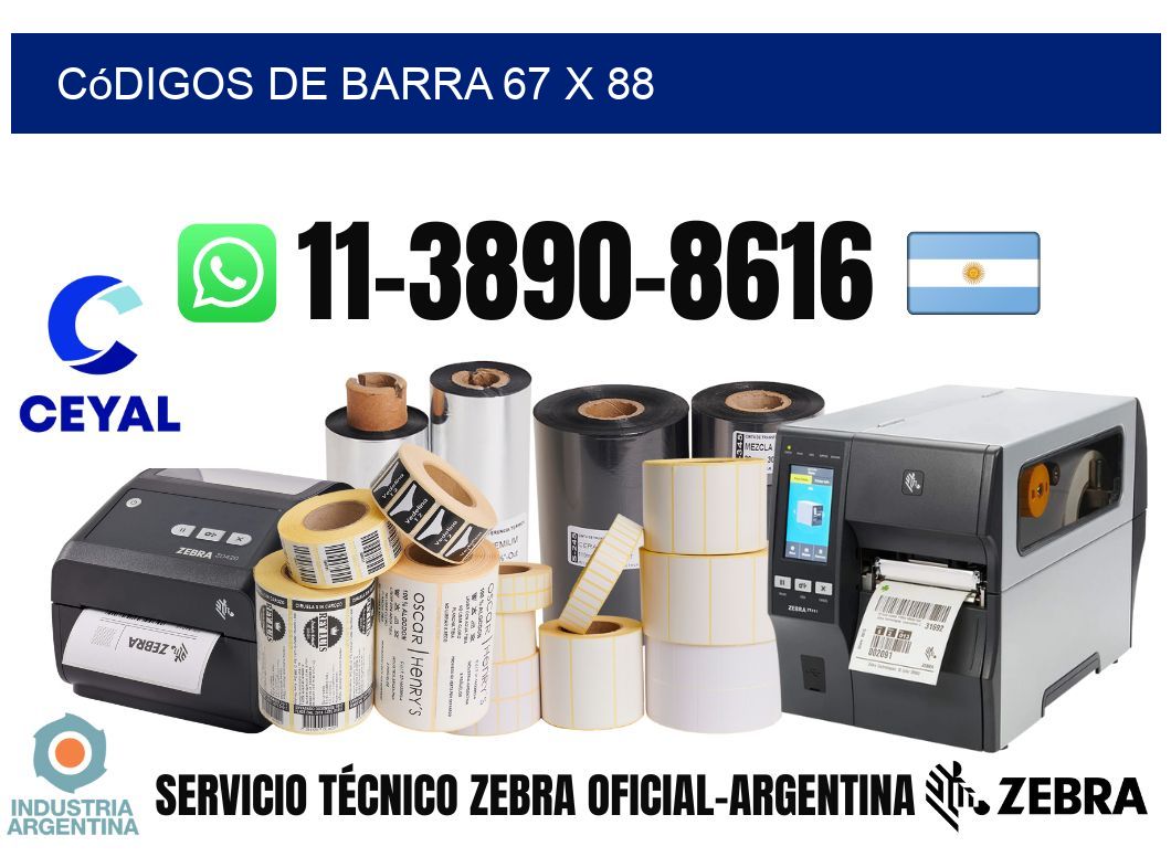 códigos de barra 67 x 88