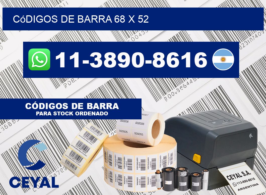 códigos de barra 68 x 52