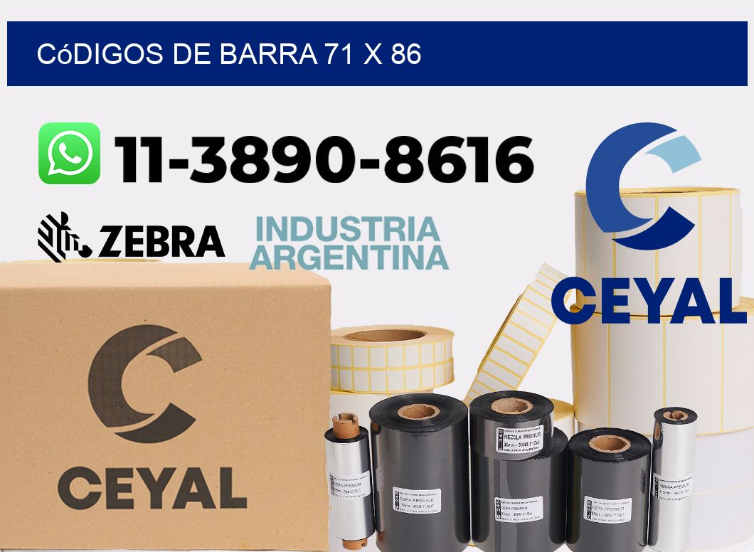 códigos de barra 71 x 86