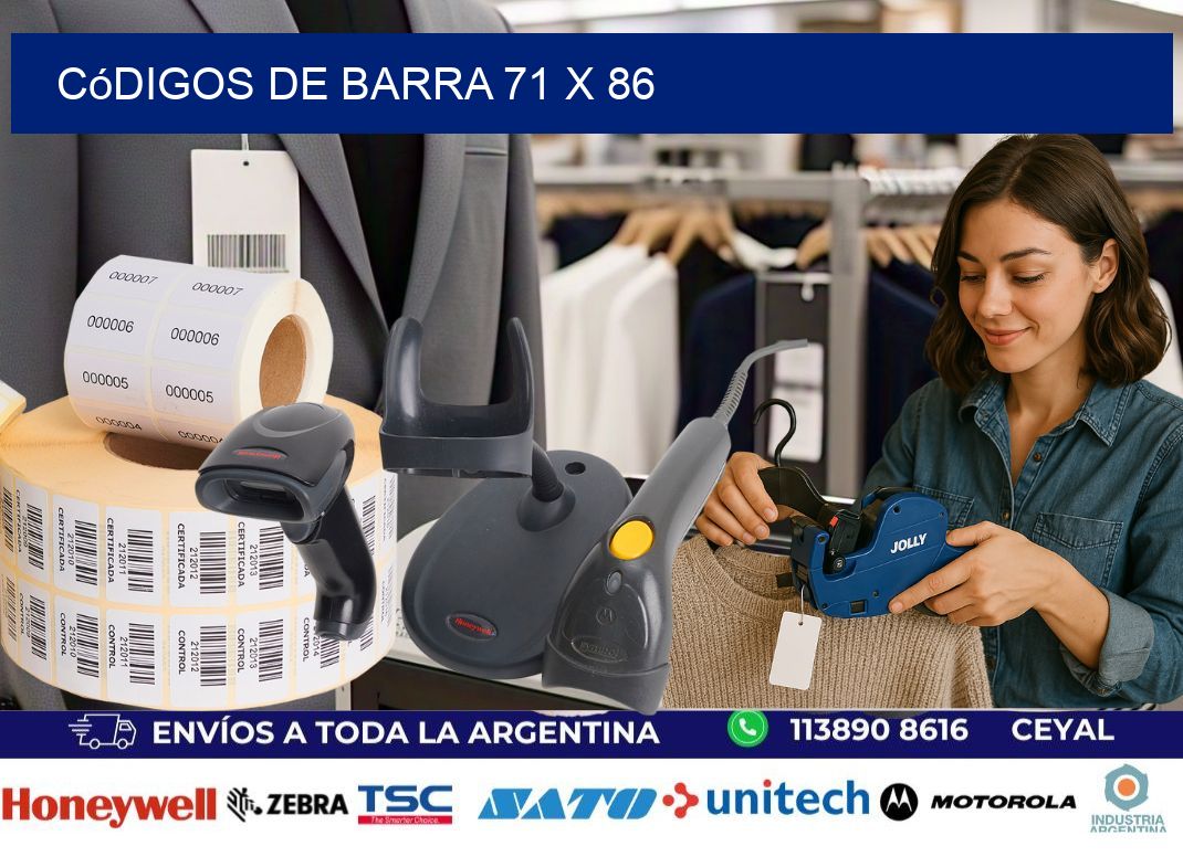 códigos de barra 71 x 86