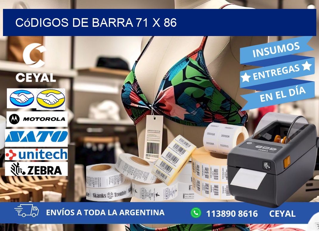 códigos de barra 71 x 86