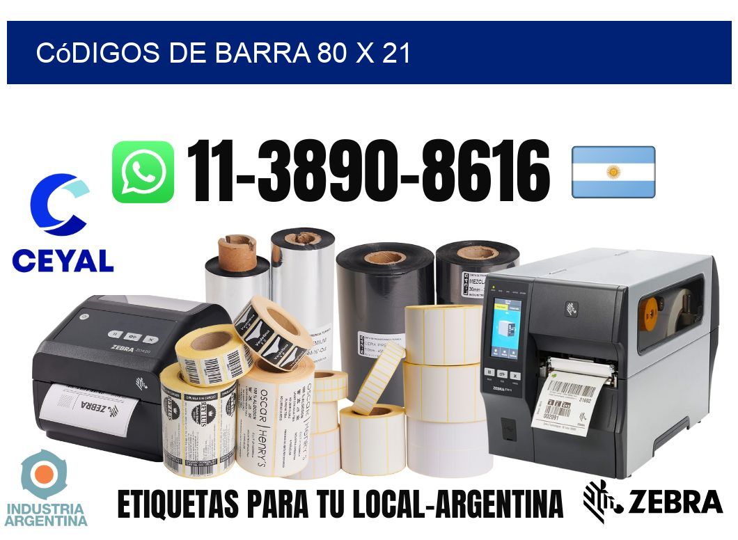 códigos de barra 80 x 21