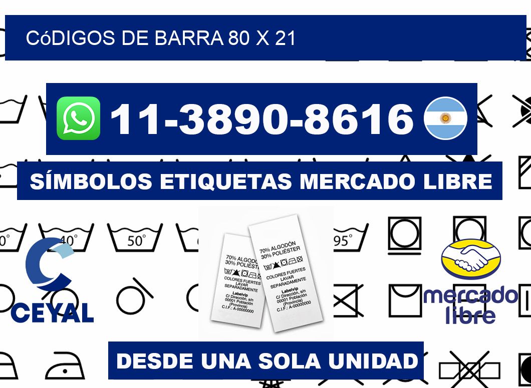 códigos de barra 80 x 21