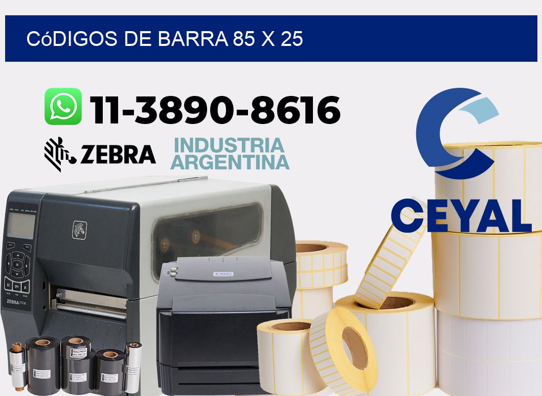 códigos de barra 85 x 25