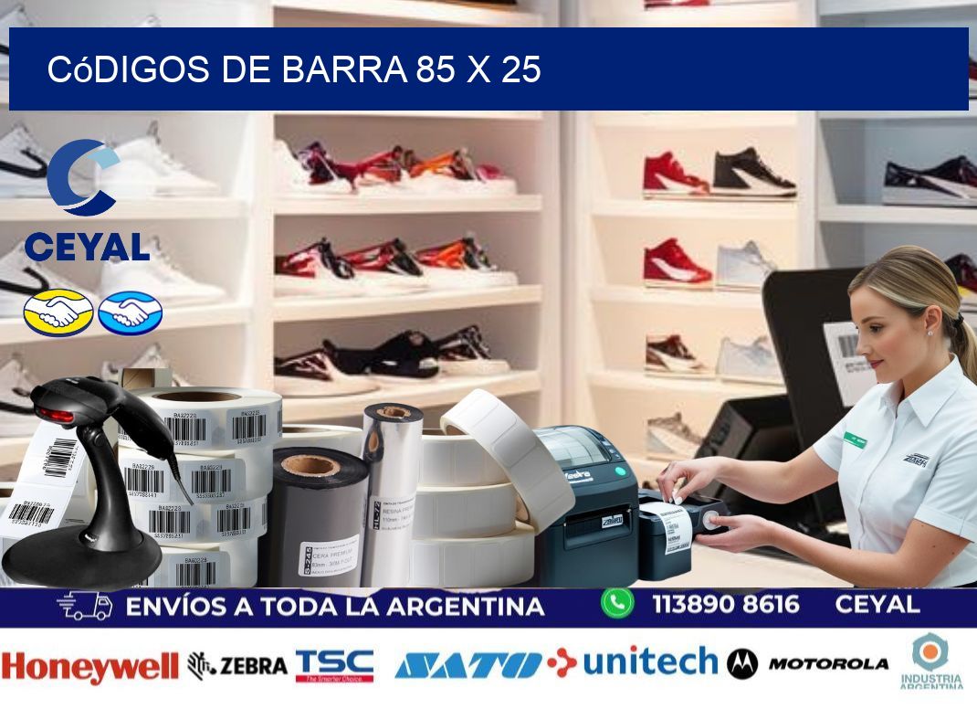 códigos de barra 85 x 25