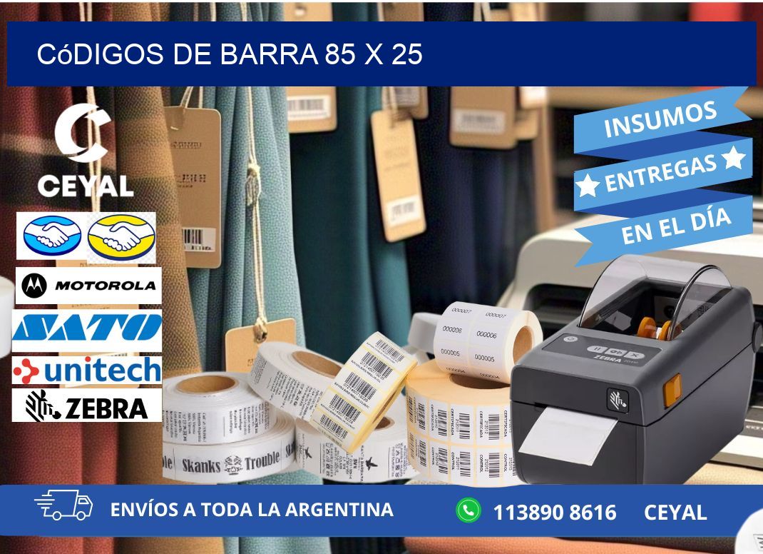 códigos de barra 85 x 25
