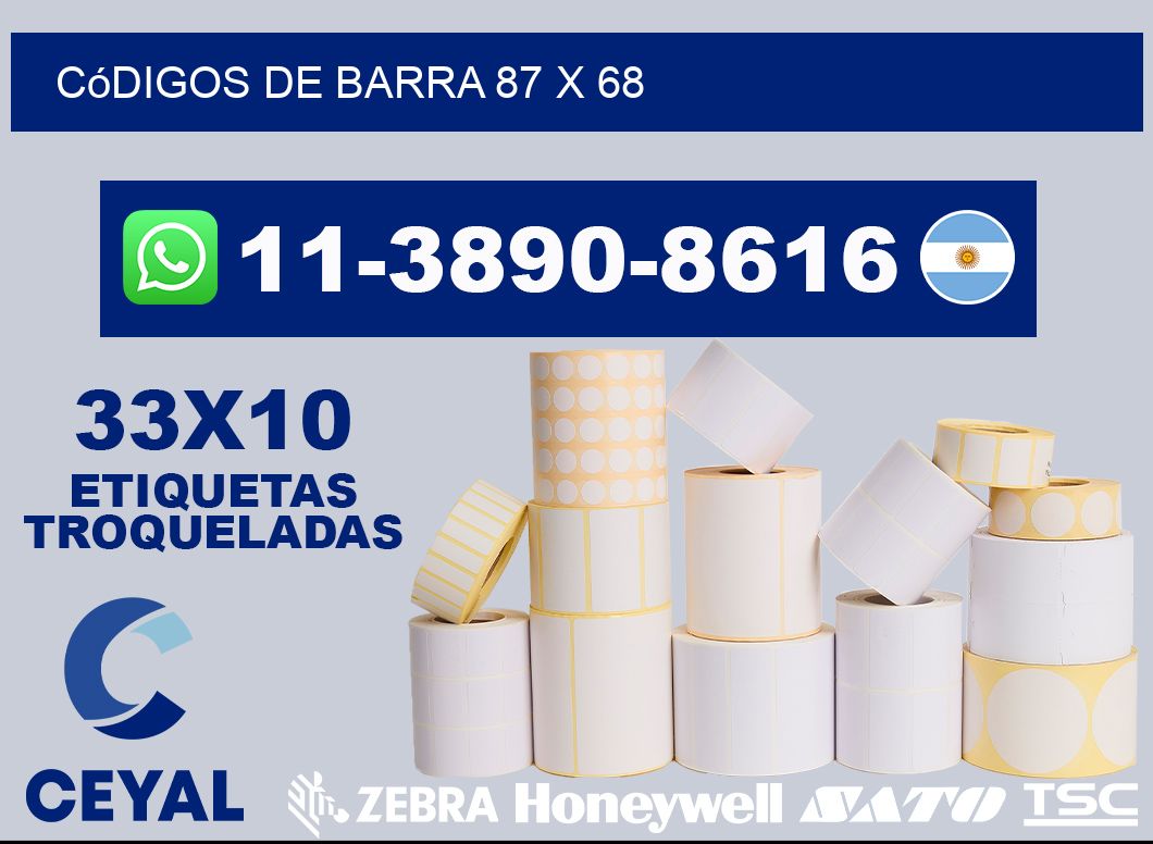 códigos de barra 87 x 68