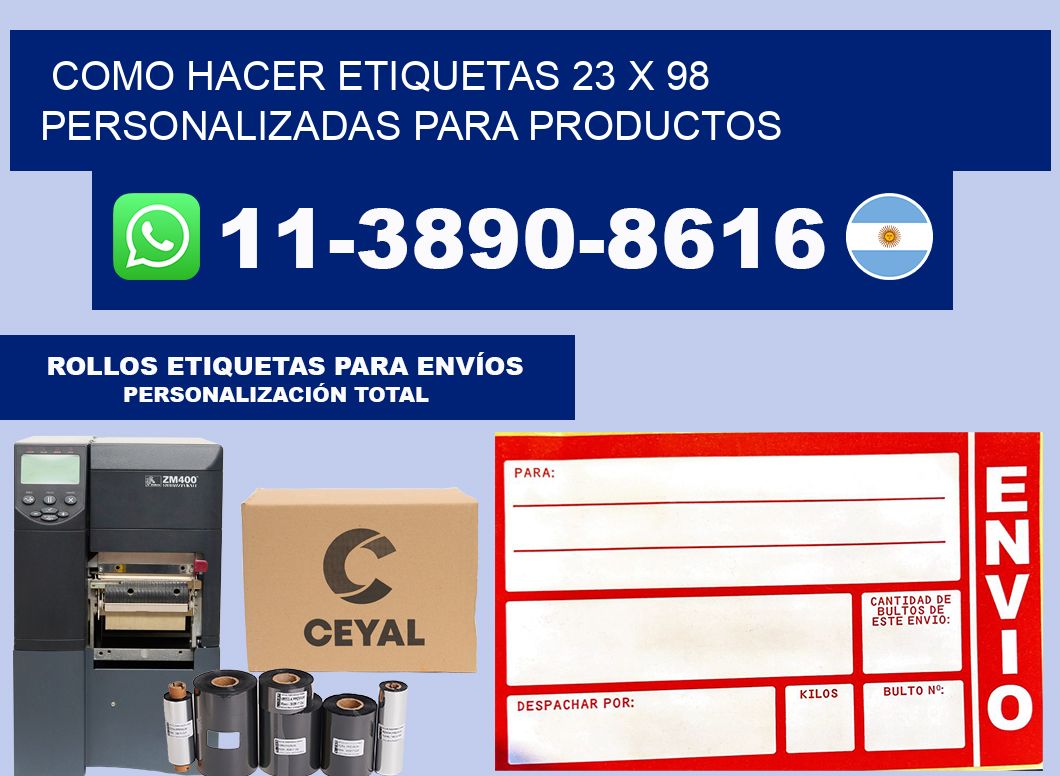 como hacer etiquetas 23 x 98 personalizadas para productos