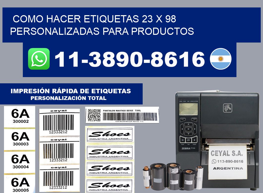 como hacer etiquetas 23 x 98 personalizadas para productos