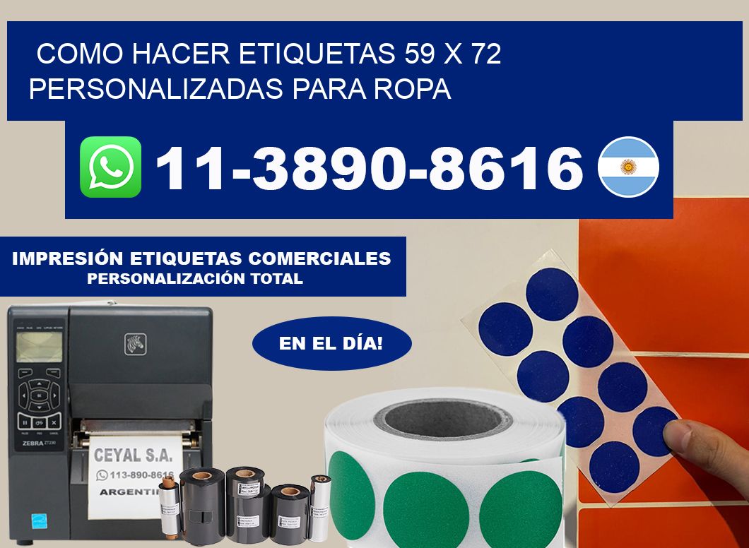 como hacer etiquetas 59 x 72 personalizadas para ropa