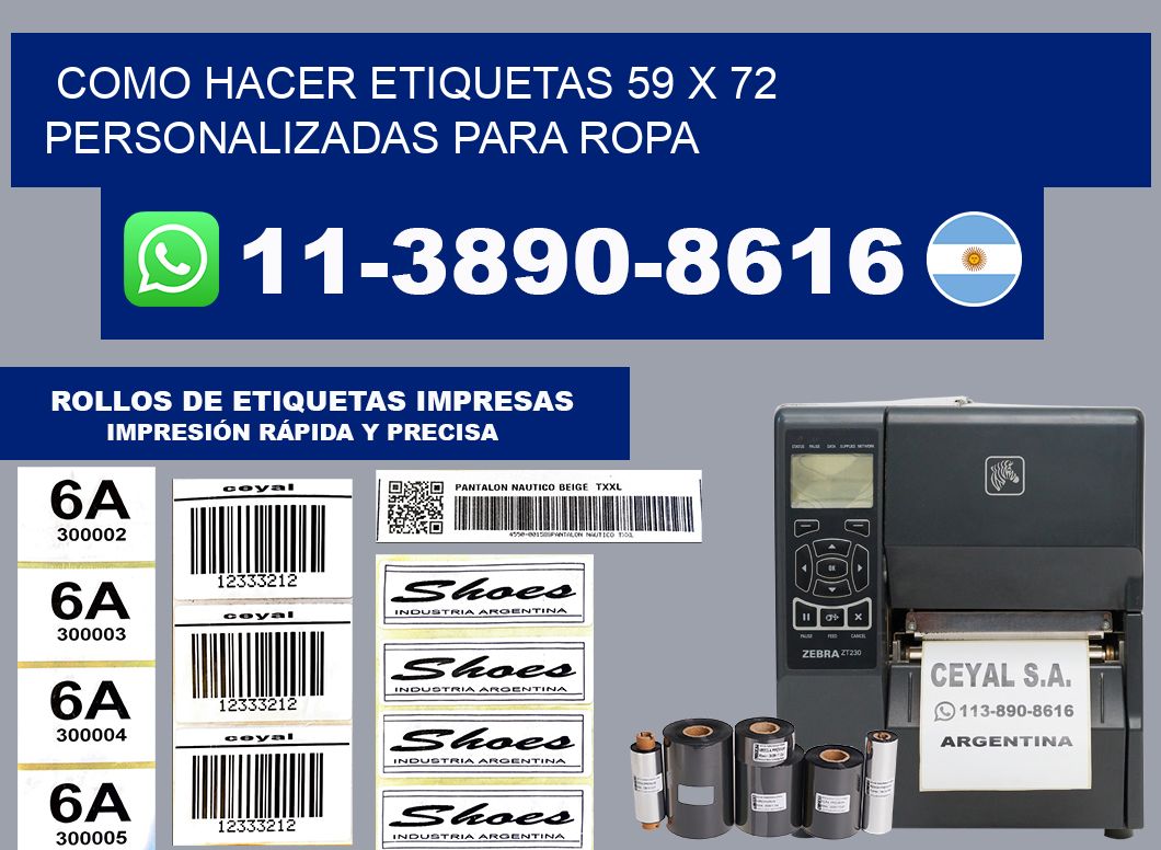como hacer etiquetas 59 x 72 personalizadas para ropa