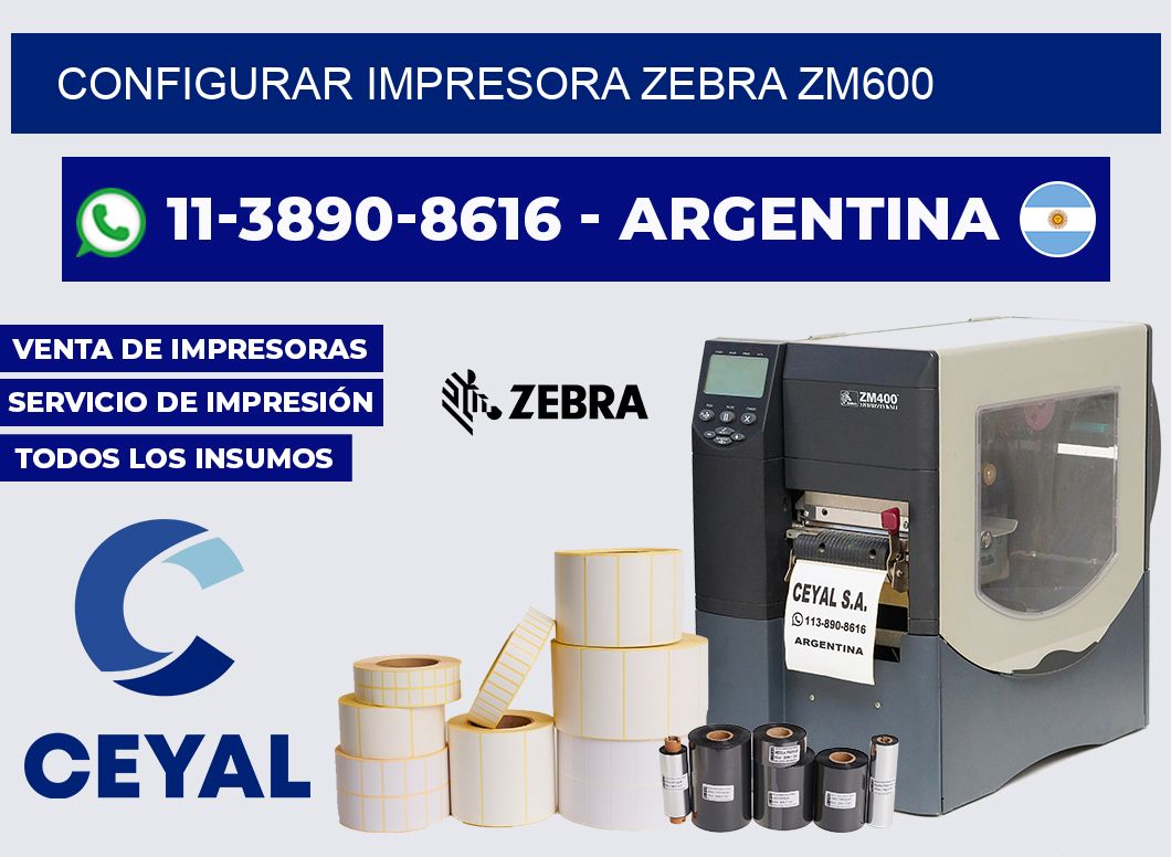 configurar impresora Zebra ZM600