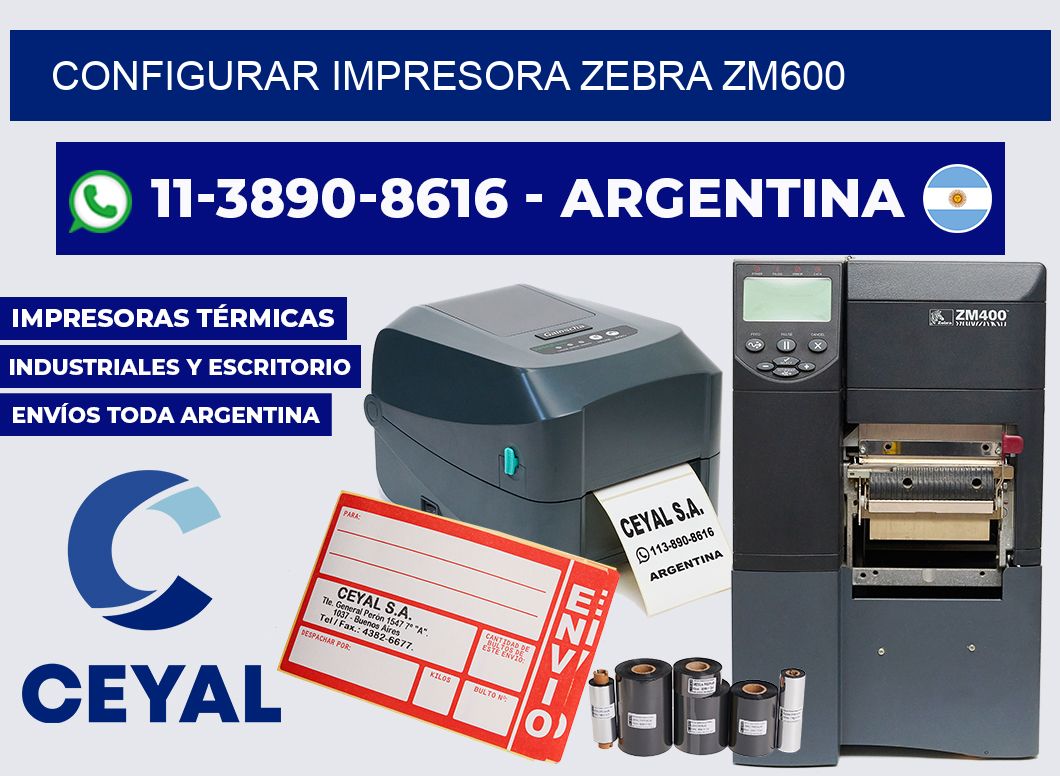 configurar impresora Zebra ZM600