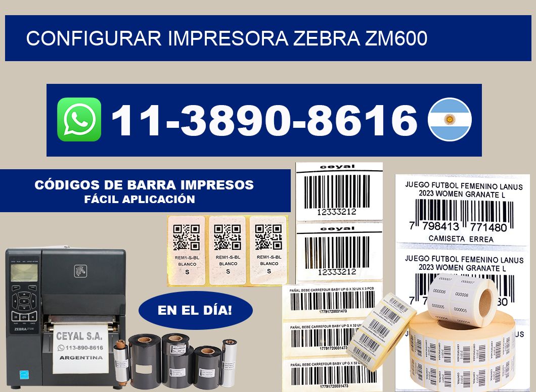 configurar impresora Zebra ZM600