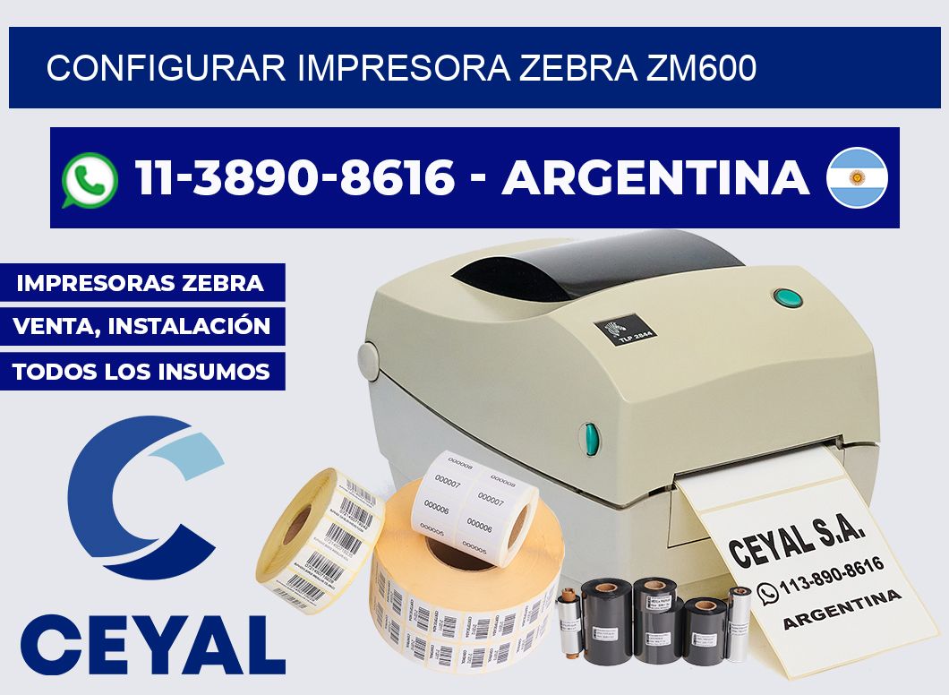 configurar impresora Zebra ZM600