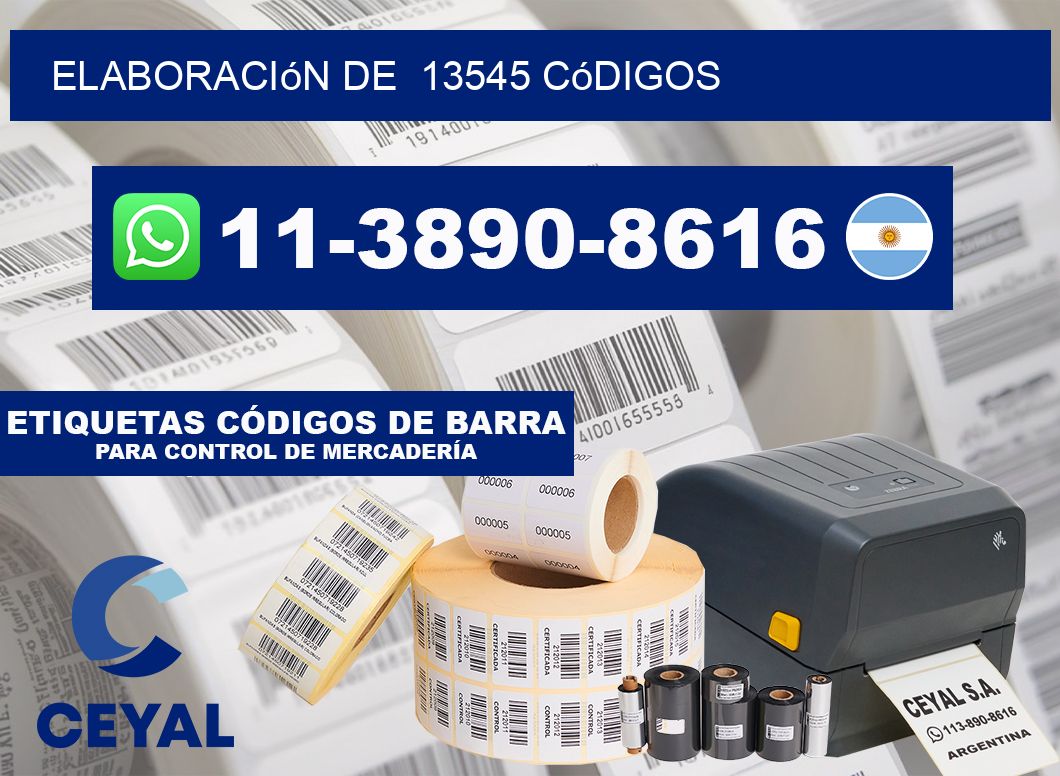 elaboración de 13545 códigos
