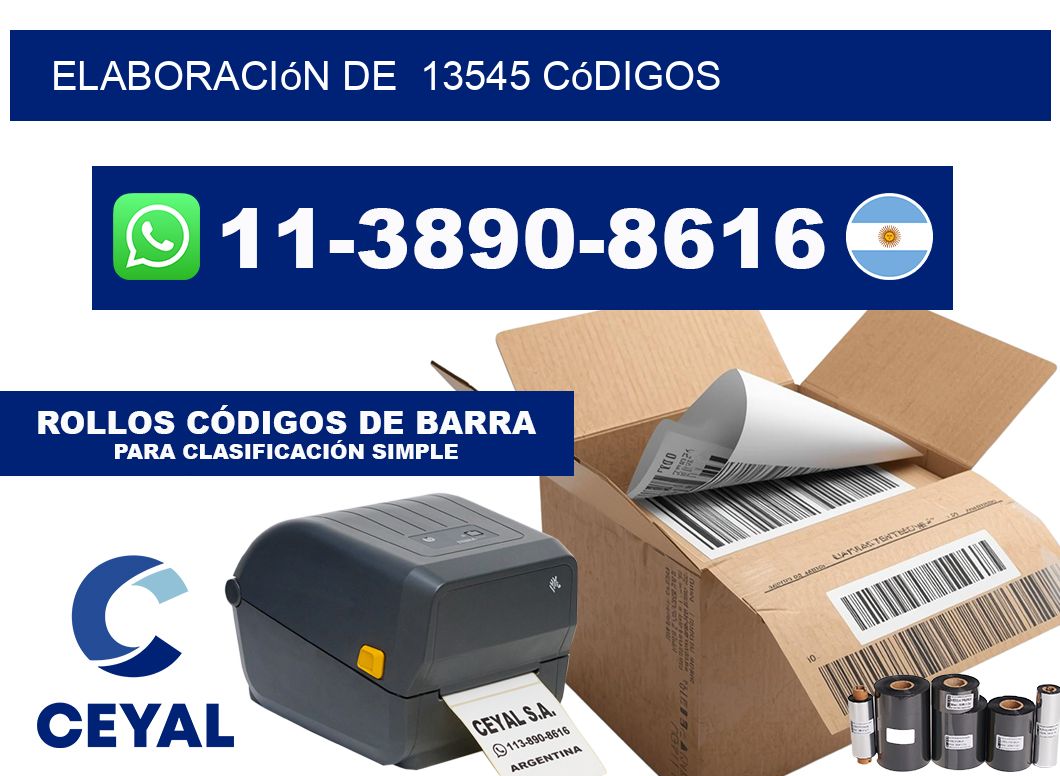 elaboración de  13545 códigos