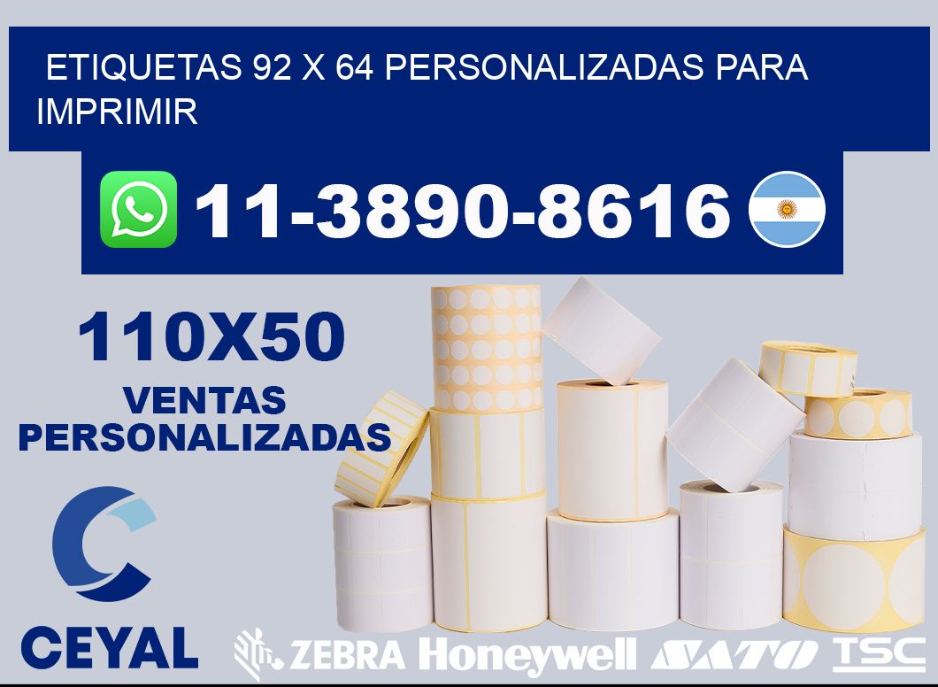 etiquetas 92 x 64 personalizadas para imprimir