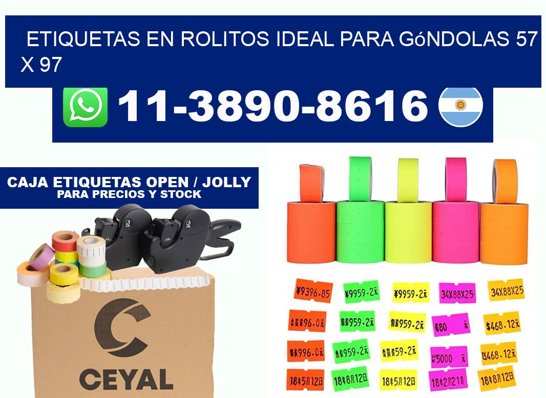 etiquetas en rolitos ideal para góndolas 57 x 97