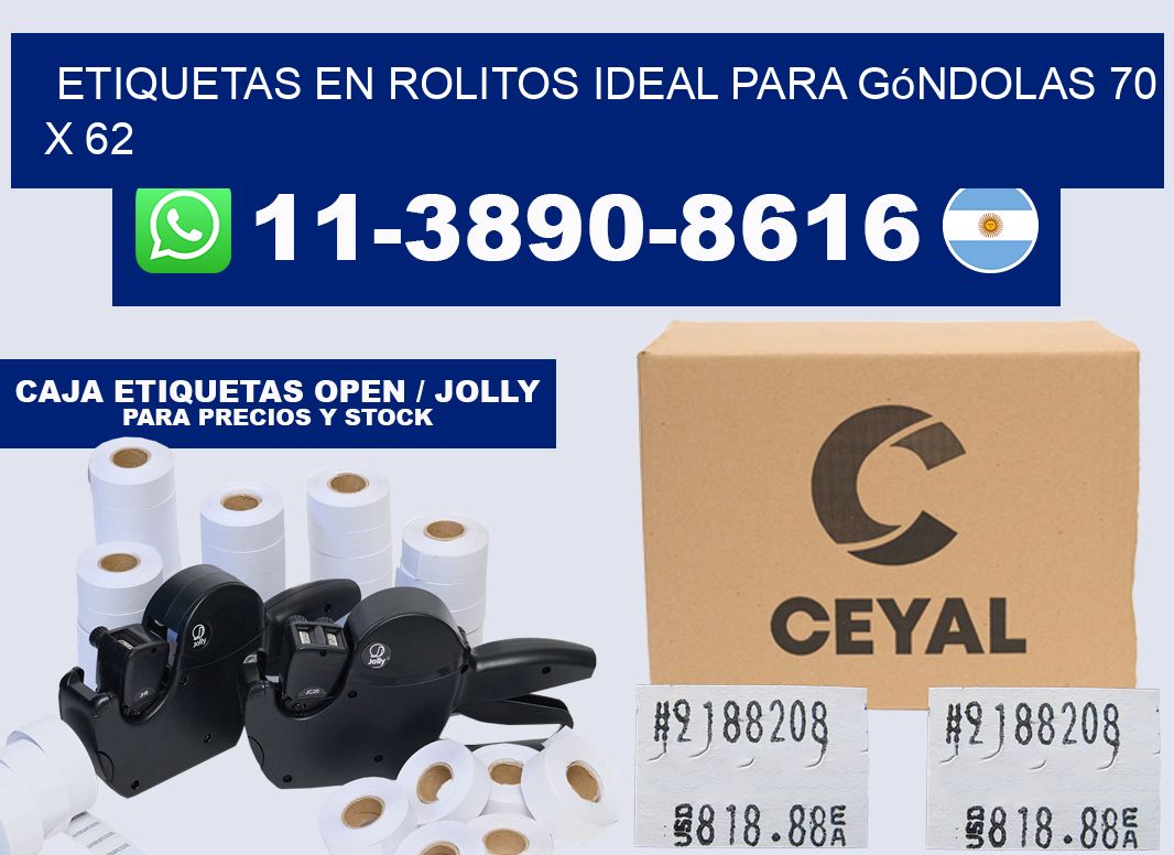 etiquetas en rolitos ideal para góndolas 70 x 62