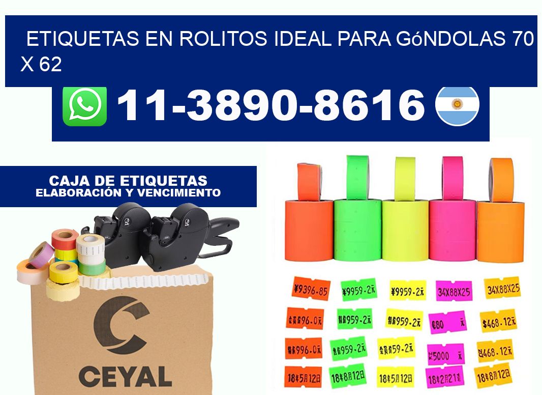 etiquetas en rolitos ideal para góndolas 70 x 62