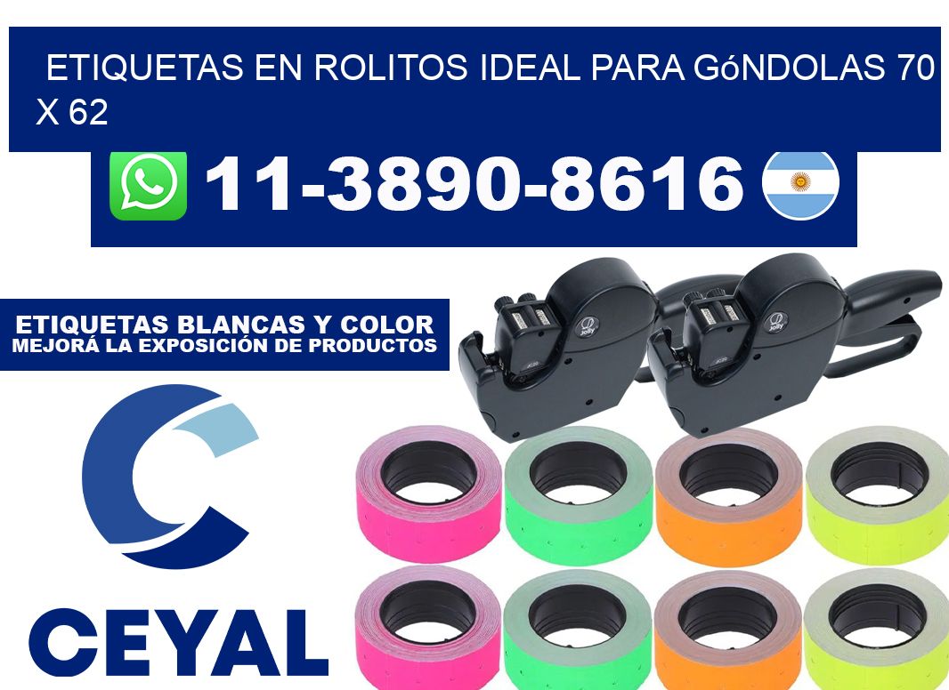 etiquetas en rolitos ideal para góndolas 70 x 62