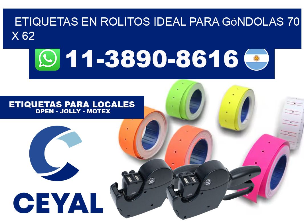 etiquetas en rolitos ideal para góndolas 70 x 62