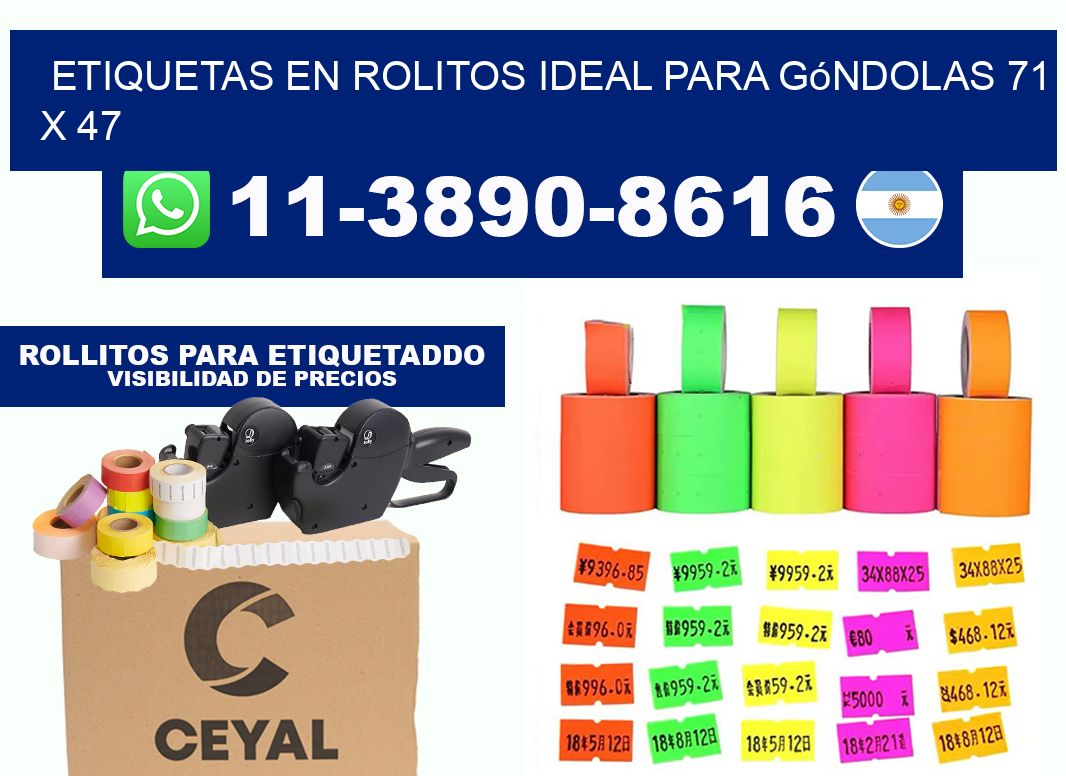 etiquetas en rolitos ideal para góndolas 71 x 47