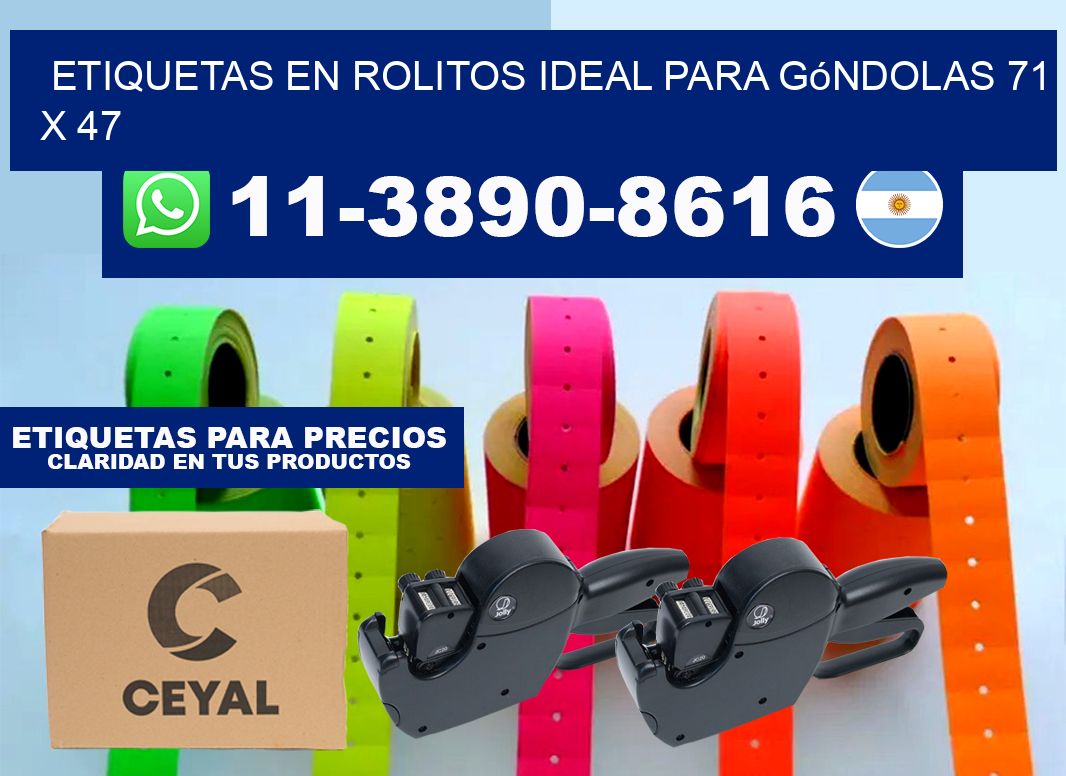 etiquetas en rolitos ideal para góndolas 71 x 47