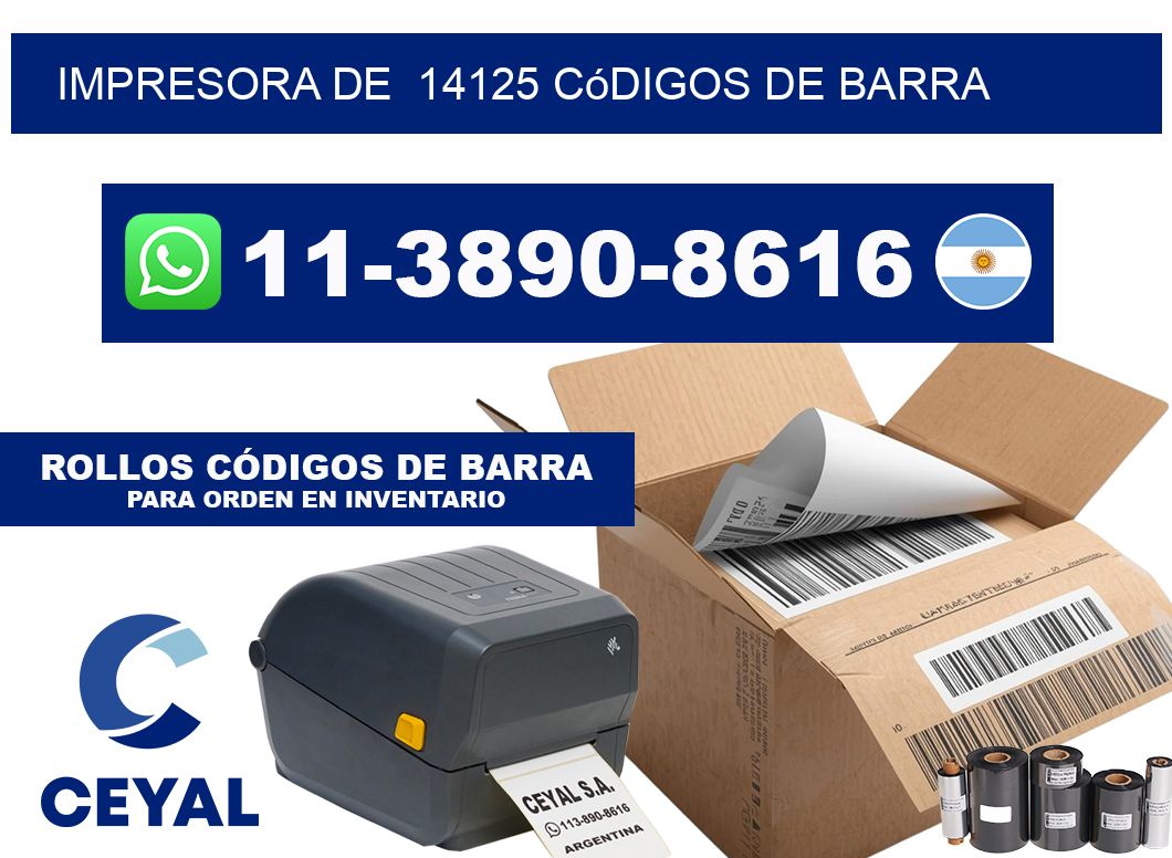 impresora de  14125 códigos de barra