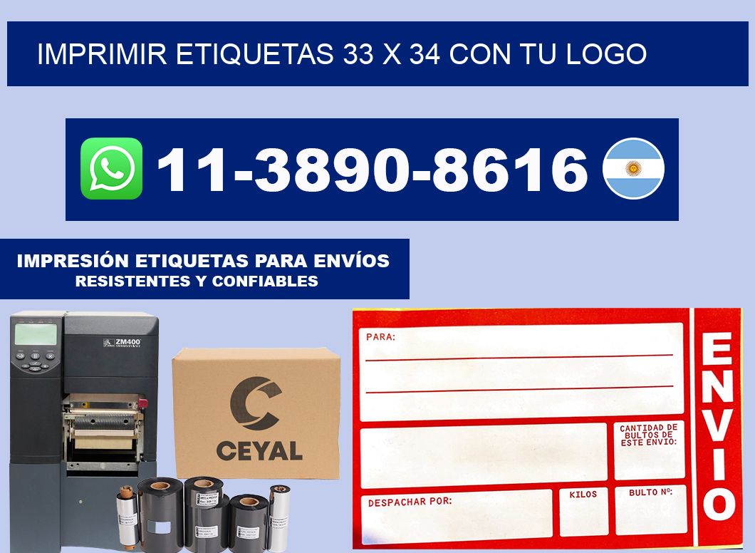 imprimir etiquetas 33 x 34 con tu logo