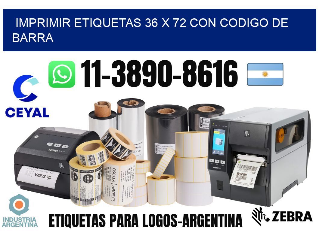 imprimir etiquetas 36 x 72 con codigo de barra