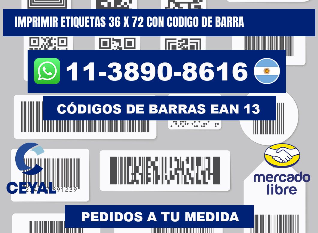imprimir etiquetas 36 x 72 con codigo de barra