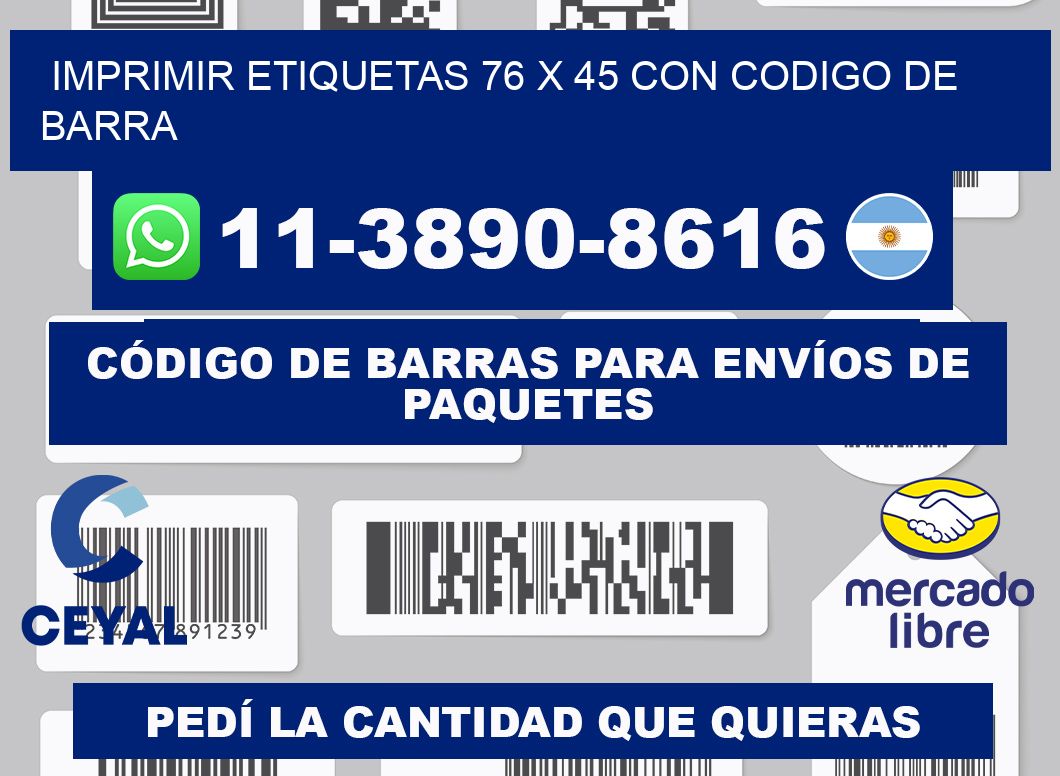 imprimir etiquetas 76 x 45 con codigo de barra