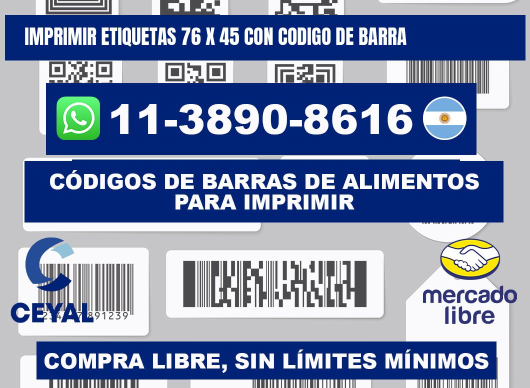 imprimir etiquetas 76 x 45 con codigo de barra