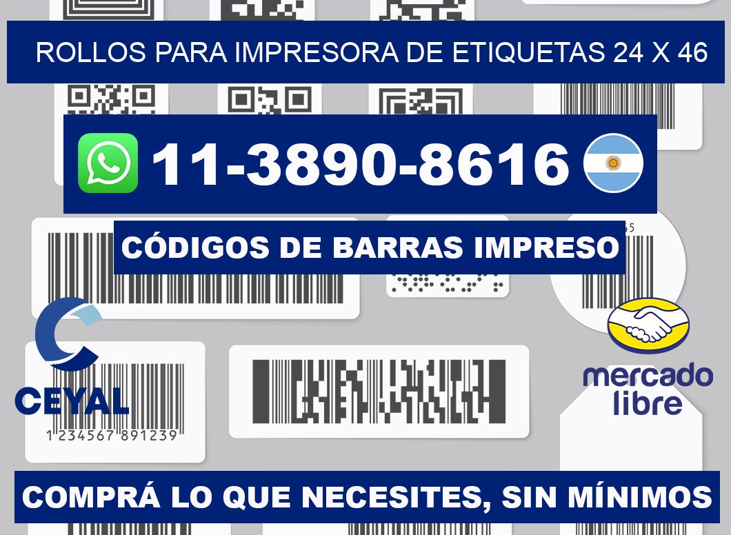 rollos para impresora de etiquetas 24 x 46