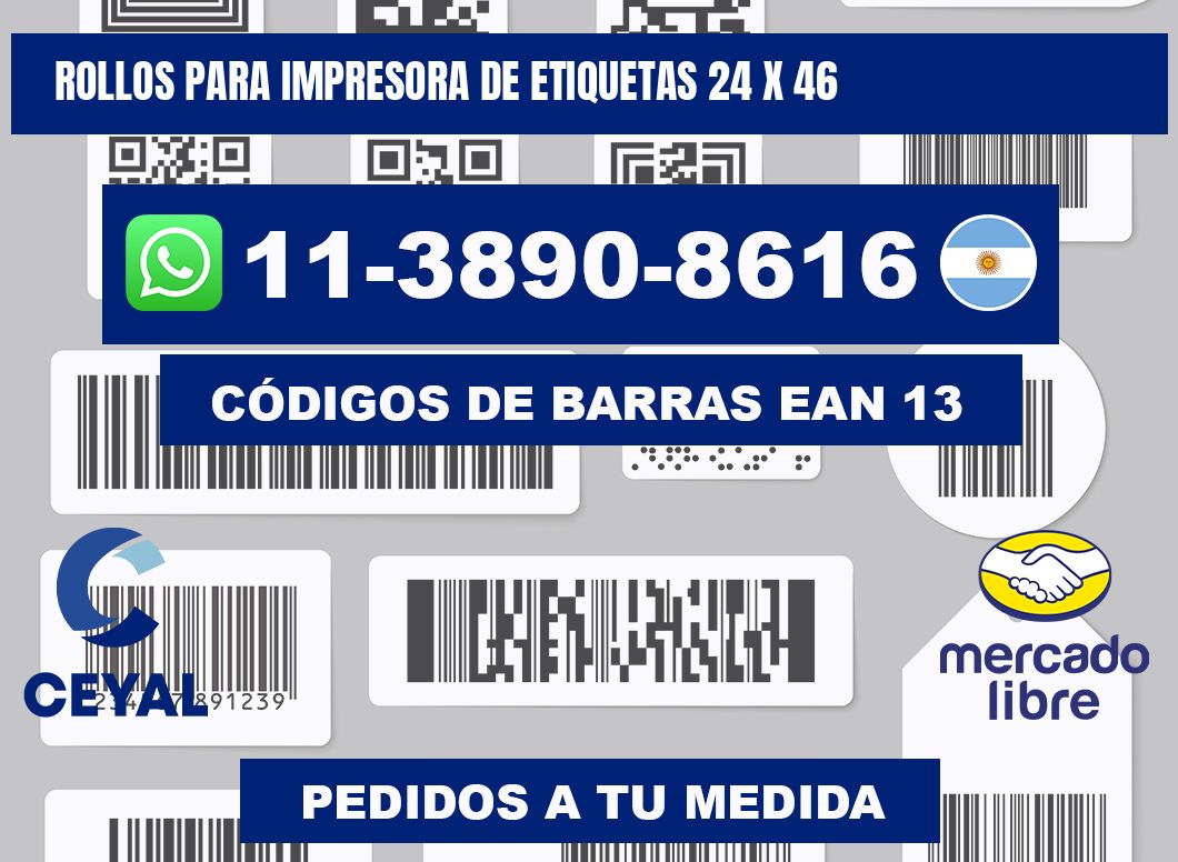 rollos para impresora de etiquetas 24 x 46