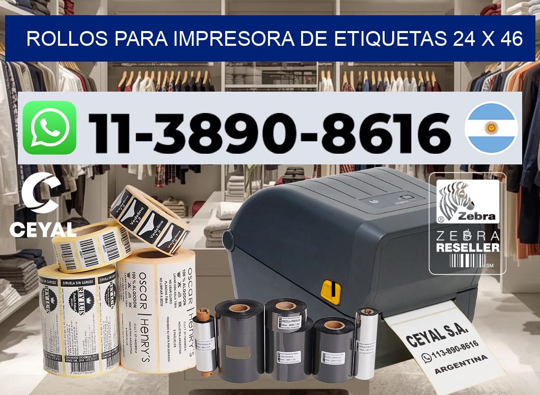 rollos para impresora de etiquetas 24 x 46