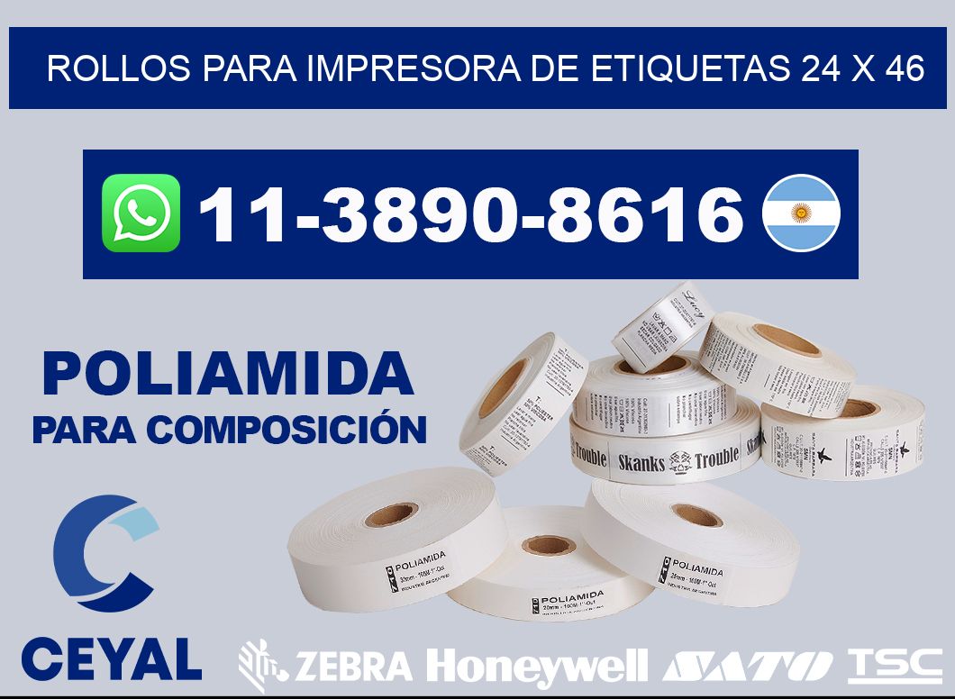 rollos para impresora de etiquetas 24 x 46