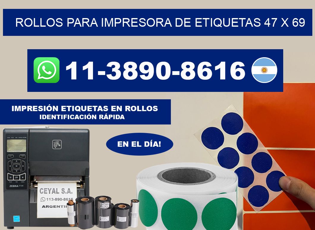 rollos para impresora de etiquetas 47 x 69