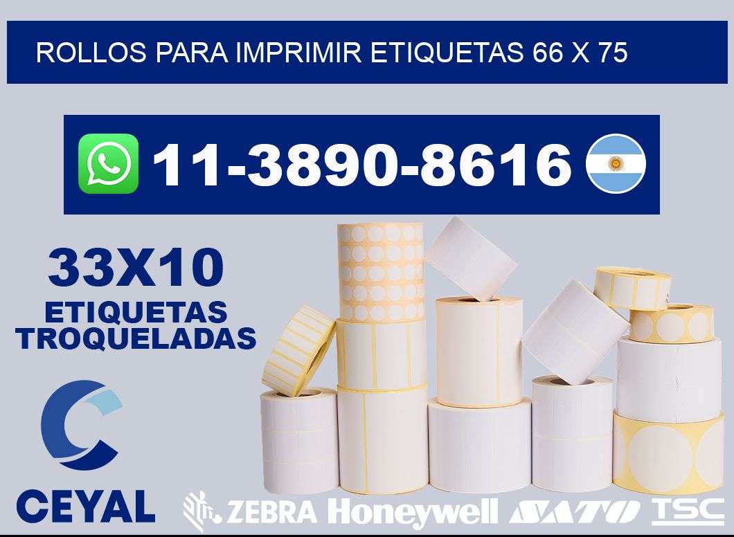 rollos para imprimir etiquetas 66 x 75