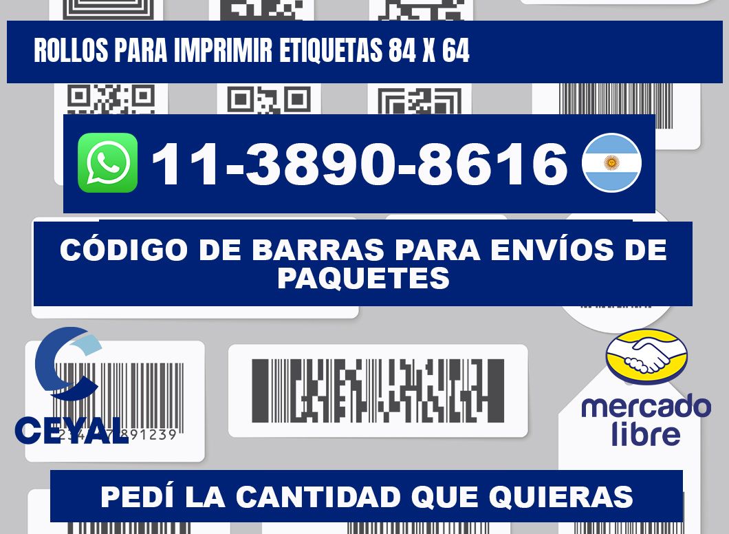 rollos para imprimir etiquetas 84 x 64