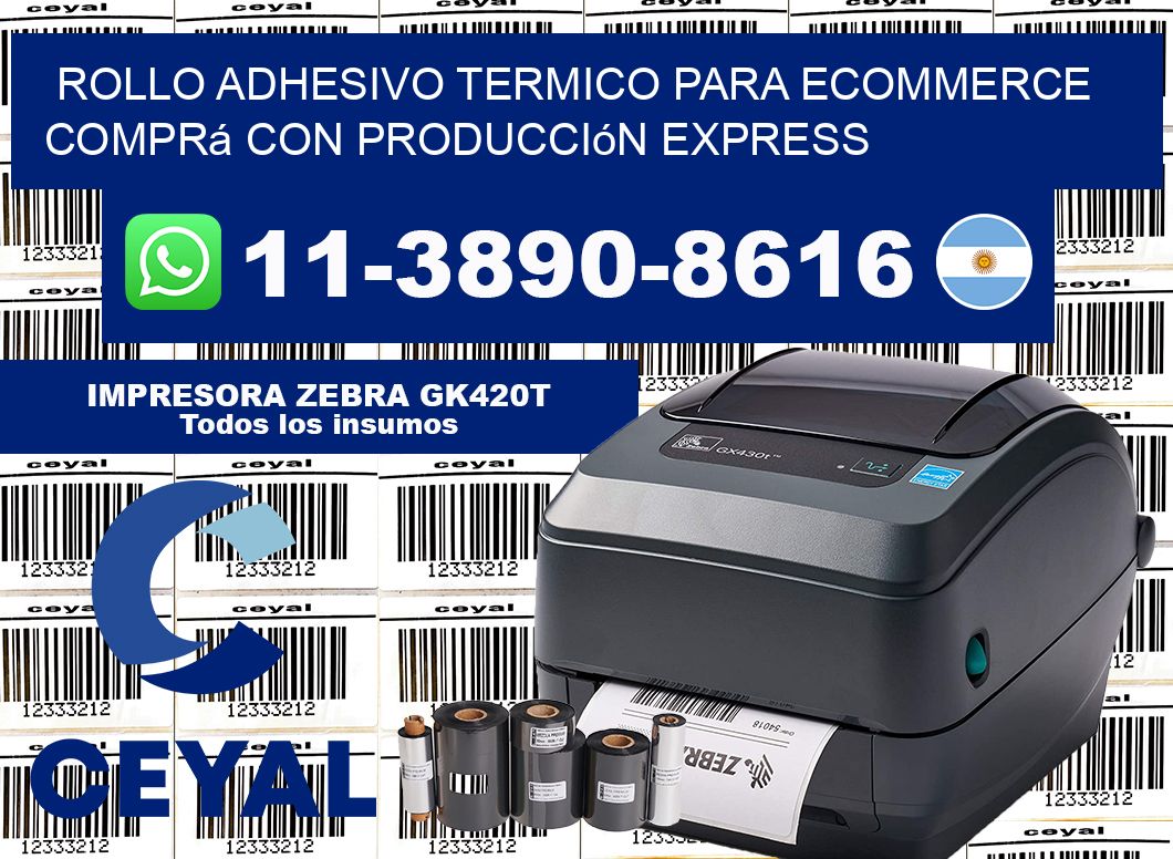 ROLLO ADHESIVO TERMICO PARA ECOMMERCE Comprá con producción express
