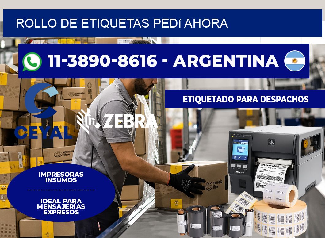 ROLLO DE ETIQUETAS Pedí ahora