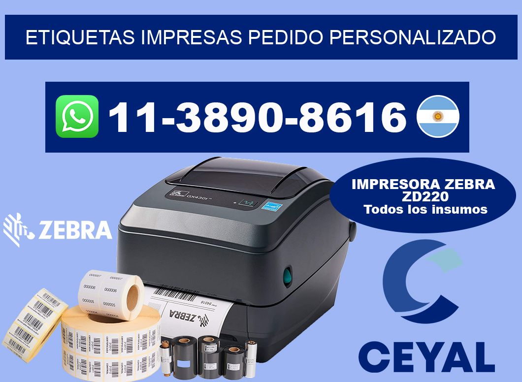 etiquetas impresas Pedido personalizado