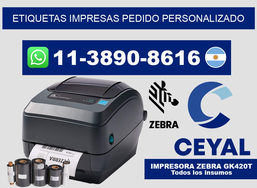 etiquetas impresas Pedido personalizado
